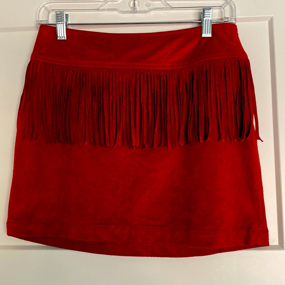 Suede Mini w Fringe Detail